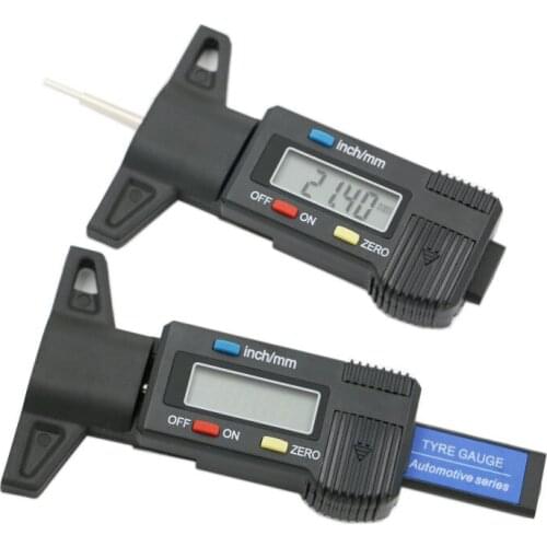 Digital Depth Gauge Caliper Tread Depth Gauge LCD Tyre Tread Gauge For Car Tire 0-25.4mm Measurer Tool Caliper