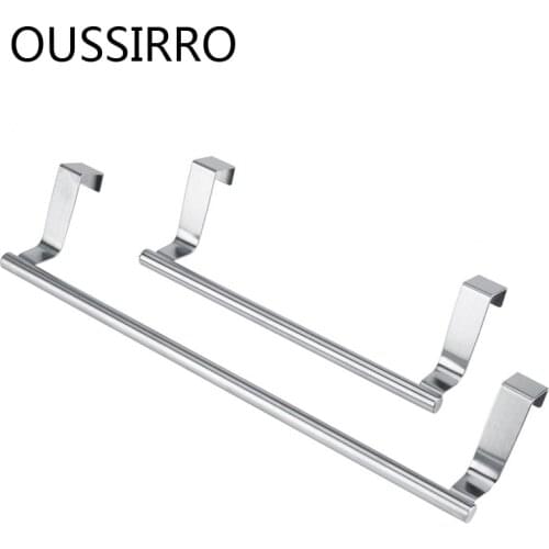 Stainless Steel Towel Bar Holder Kitchen Cabinet Cupboard Door Hanging Rack Storage Hook Accessories Towel Storage Holder23/36cm