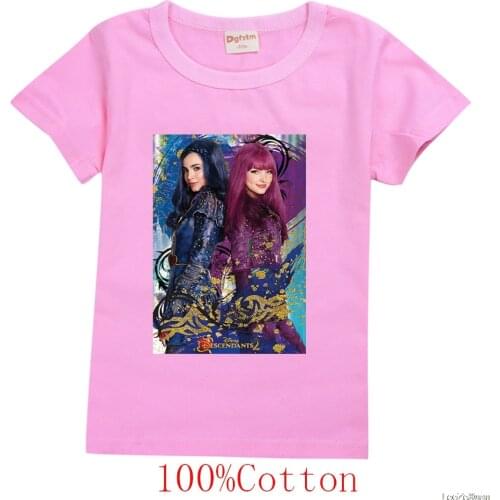Children Kids Halloween Cartoons Cosplay Party Descendants Mal Evie Princess Clothing T-Shirt Clothes For GirlsCartoons