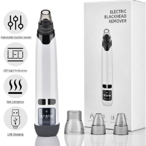 Heating Electric Suction Blackhead Instrument USB Vacuum Powerful Suction Head Cleaning Acne Pore Peeling Skin Beauty Instrument