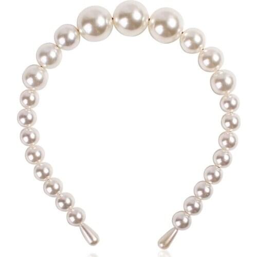 Korean New Fashion Imitation Pearls Elegant Headband Hair Jewelry For Women Simple Headdress Girl Hair Ornament Hair Accessories