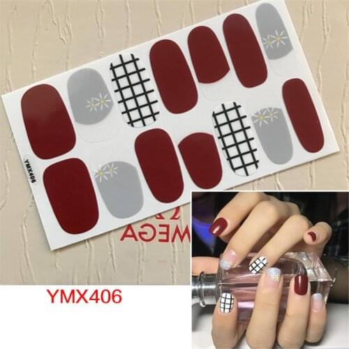 Korea Designed Full Wraps Shiny Nail Art Sticker Decals Multicolor Waterproof Nail Stickers Strips DIY Salon Manicure Drop Ship