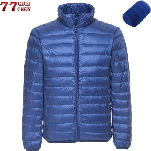 2020 Winter Casual Ultralight White Duck Down Jacket Men Portable Autumn Waterproof Lightweight Jackets Outwear Down Coats 6XL