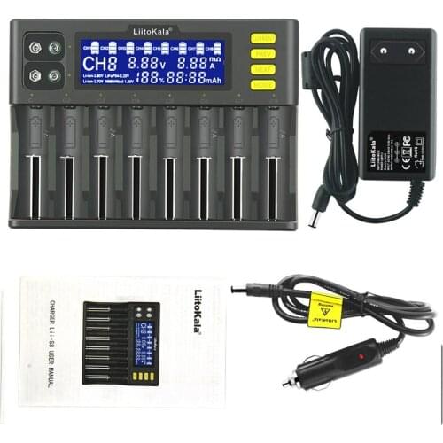 Lii-S8 Battery Charger Li-ion 3.7V NiMH 1.2V Li-FePO4 3.2V IMR 3.8V charger for 18650 26650 21700 26700 AA AAA