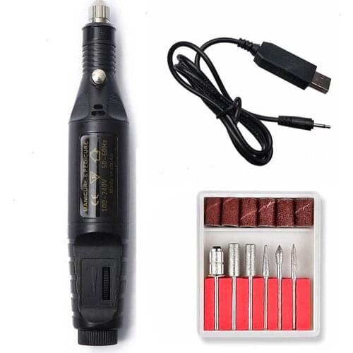 1 set Electric Manicure Drill Machine Nail Drill Bits Kit Professional Pedicure Gel Polish Remover Nail File Art Tool