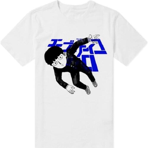 High-Q Unisex Anime Cos Mob Psycho 100 T-Shirt Mobu Saiko Hyaku ONE Cotton Casual Mob Cotton Casual T-Shirt Tee T Shirt