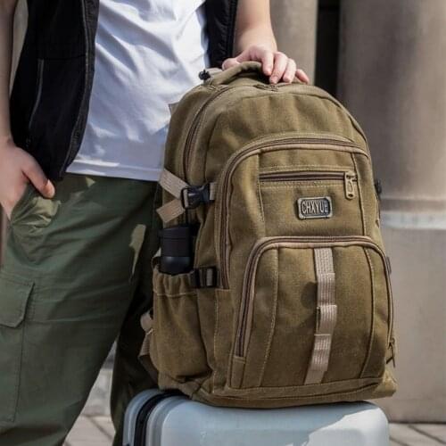 Chuwanglin Canvas Travel Backpack For Man Large Capacity Outdoor Mountain Rucksack Male Backpack Teen Sport School Bag 4151039
