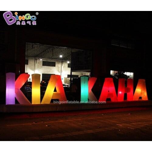 HIGHLY RECOMMENDED 10.5x1.5mh inflatable colorful lighting letters wall inflated bespoke alphabet words LED decoration for event
