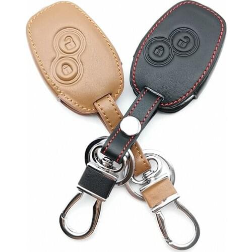 New Leather 3 Buttons Remote Case Cover Car Key For Renault Dacia Logan Sandero Clio Kangoo Master Trafic
