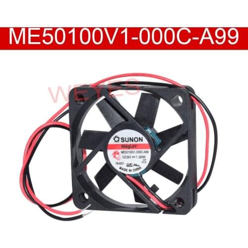 New For SUNON ME50100V1-000C-A99 50x50x10MM DC5V 1.30W Two Lines Ultra-thin Silence Cooling Fan