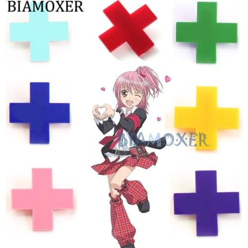 Shugo Chara Cosplay wigs Hinamori Amu Tsukiyomi Utau Cosplay hairpin Red White Black Cross COS prop