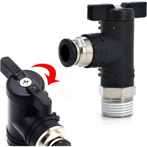 BL pneumatic quick connector male thread 1/8" 1/4" 3/8" 1/2" ball valve switch PU hose 6 8 manual valve flow manual rotary valve