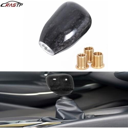 RASTP-Universal Shift knob For Car Modification Irregular Forged Pattern Carbon Fiber Manual Transmission Shift Head RS-SFN092