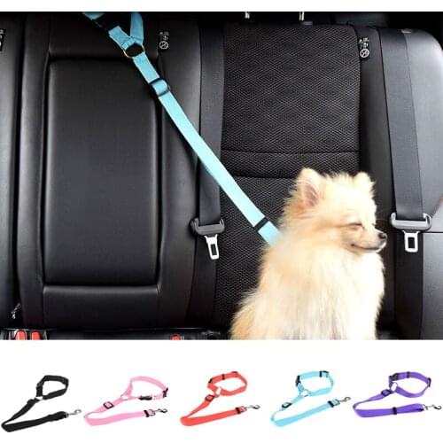 Dog Car Seat Belt Adjustable Pet Cat Dog Harness Seatbelt Puppy Kitten Safety Leads For Small Medium Large Dogs Travel Clip