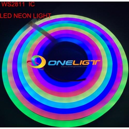 RGB WS2811 IC LED Full Color Flexible LED Neon Flex rope bar light 5050 60leds/M outdoor Indoor white RGB soft tube strip lights