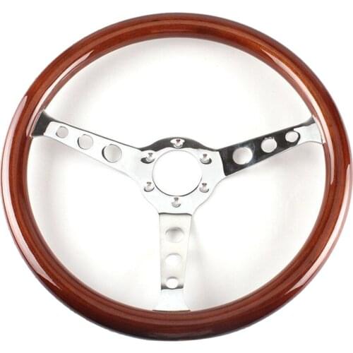 380mm 15" Mahogany Wood Grain Steering Wheel fits Classic Car Universal