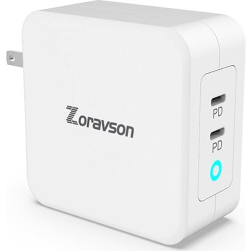 [GaN Tech]100W USB C Charger Fast PD 3.0 Dual Port Wall Charger with Foldable Plug for 96W MacBook Pro Air iPad Pro iPhone 11