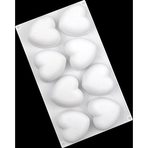 8-hole heart shape Silicone Mousse Cake Mold DIY aromatherapy plaster mold Handmade essential oil soap mold