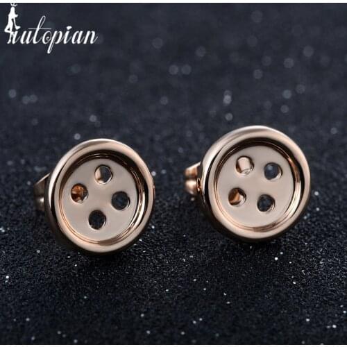 Italina Rigant New Arrival Unique Punk Button Stud Earrings Fashion Top Quality Anti allergy Jewelry #RG87455