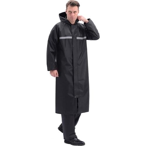 Oxford Cloth Adult Waterproof Long Raincoat Women Men Rain Coat Hooded For Outdoor Hiking Travel Fishing Climbing Thickened