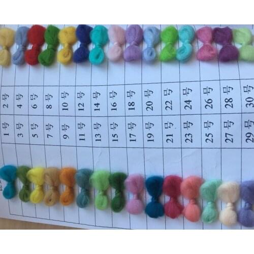WFPFBEC DIY handmade Needle Felting wool felt poke fun filled Wool fibre Tops Roving DIY Spin 10g/30pcs/lot free shipping 300g