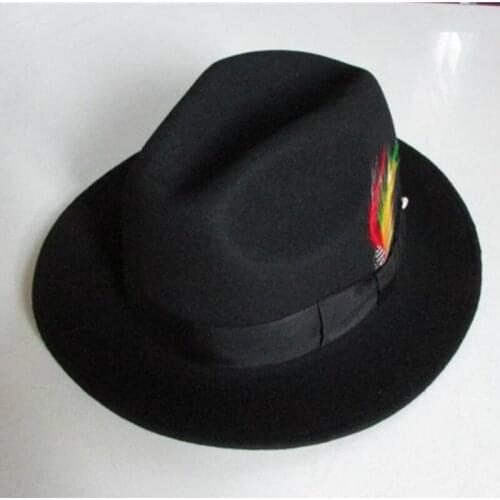 X4004 100% Wool Top Hats Gentlemans Jazz Hat Felt Hat Unisex Panama Hats Woolen Felt Wool Fedora Hat Unisex Wool Fedora Hat