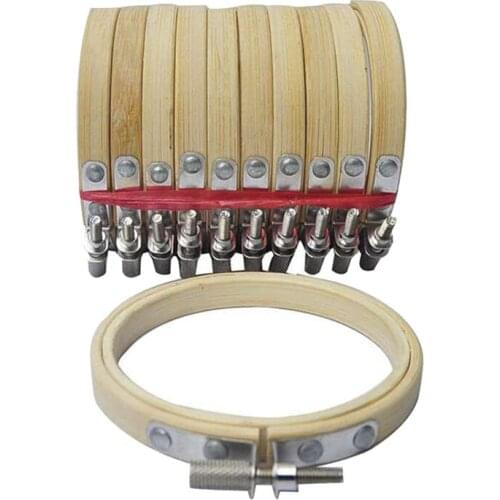10 Pcs 3Inch 8cm Round Wooden Embroidery Hoops Set Adjustable Bamboo Circle Cross Stitch Hoop Ring