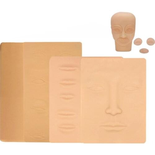10pcs/lot 3D Silicone Permanent Makeup Tattoo Training Practice Fake Skin Blank Eye Lip Face For Microblading Machine Beginner