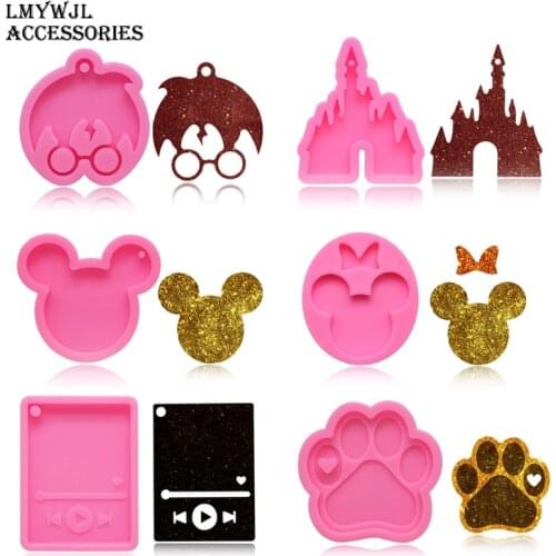 20 Models/Keychain Silicone Mold Epoxy Resin Jewelry Pendant Making Mold Silicon Molds for Resin Art DIY Handicraft Accessories