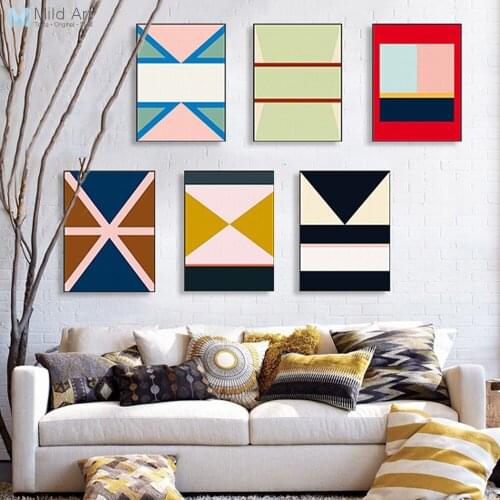 Abstract Color Geometric Shape Canvas A4 Art Print Poster Wall Picture Modern Nordic Living Room Home Decor Paintings Custom