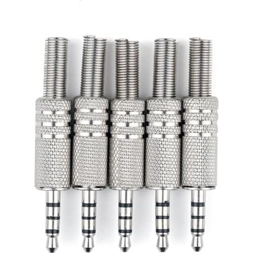 Artudatech 5 Pcs /10 Pcs 4 Pole 3.5mm Male Repair Headphone Jack Plug Audio Soldering Adapter