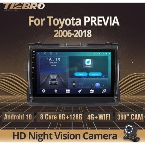 2DIN Android 10.0 Car Radio For Toyota PREVIA 2006-2018 GPS Navigation Stereo Receiver Car Multimedia Player Auto Radio DSP IGO