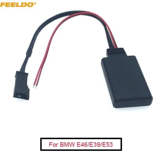 FEELDO Car Wireless Bluetooth Module Receiver 3Pin Stereo Audio CD AUX-in Adapter For BMW E46/E39/E53 Accessory AUX Cable