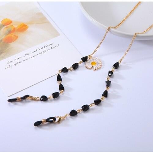 New Fashion Crystal Pearls Glasses Chain Masks Rope For Women Girls Retro Metal Flower Sunglasses Lanyards Eyeglasses Chains