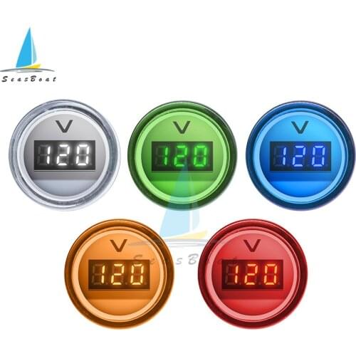 Mini Digital Voltmeter 22mm Round AC 60-500V Volt Voltage Tester Meter Monitor Power LED Indicator Pilot Lamp Light Display