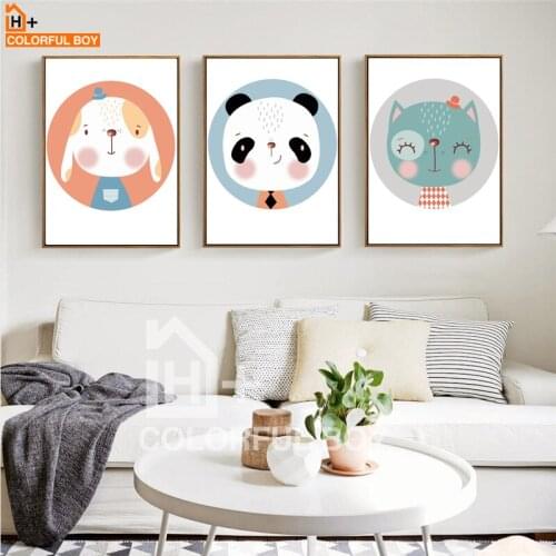 COLORFULBOY Modern Wall Art Canvas Painting Lovely Panda Posters And Prints Wall Pictures Christmas Decorations For Kids Room