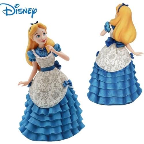 Disney Genuine Alice Anime Figures Dolls Princess Action Figure Collection Resin Model Toys Boxed Ornaments Kids Birthday Gifts