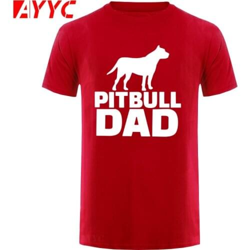 AYYC T Shirt Tshirt Concert T Shirts Pitbull Dad Dog Mens Tees Clothes Print Mens Cotton Round Neck Grey Men T Shirt