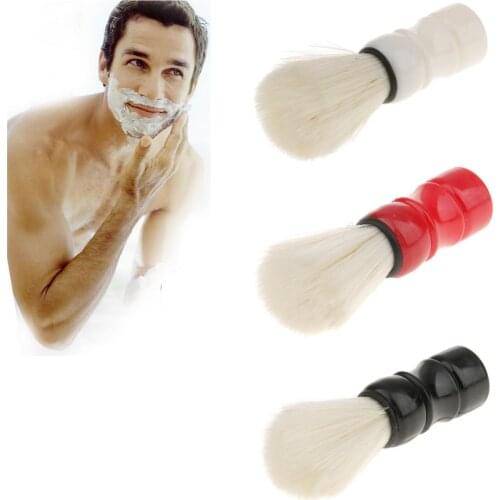 Mens Luxury Professional Hair Salon Tool Beard Mustache Shaving Shave Brush with Wooden Handle Pure Nylon For Men Face Cleaning