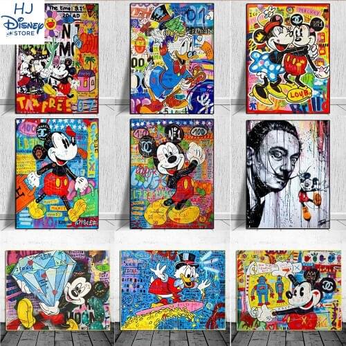 Room Decor Street Graffiti Paintings Mickey Donald Duck Anime Poster And Print Cartoon Picture on the Canvas for Home Decorative