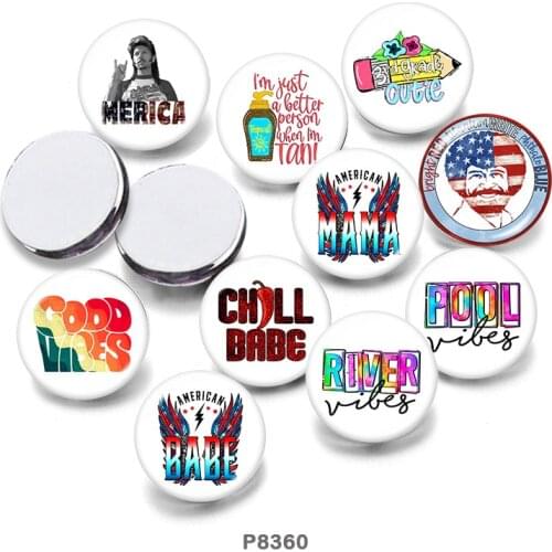 Words 12mm/18mm/20mm/25mm/30mm Round Glass Cabochon Flat Back Making Findings P8360