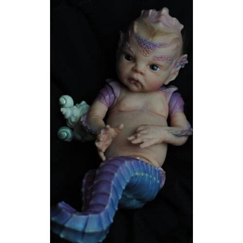 50 CM 3D Paint Skin Soft Silicone Reborn Princess Atlantyss Seahorse Baby Doll Lifelike 20 Inch Hippocampus Premium Collectibles