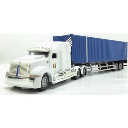Diecast 1/43 Alloy Metal American Truck Trailer Container High Simulation Model Engineering Vehicle Toy Display Ornament 31.5CM