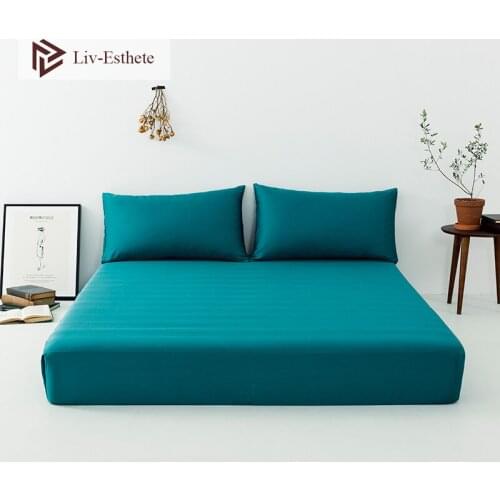 Liv-Esthete Luxury 100% Nature Silk Bedroom Fitted Sheet Silky Healthy Double Queen King Mattress Cover Bed Sheets Pillowcase