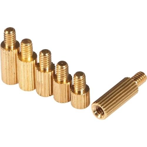 M2*L-3mm Brass Single Head Spacing Screws Security Surveillance Cameras Pillars Knurled Standoff Spacer Screw