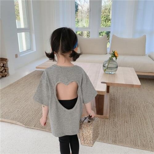 2021 Summer New Girl T-shirt Children Cotton Bottoming Shirt Korean Version of Girls' Tshirt Girls top