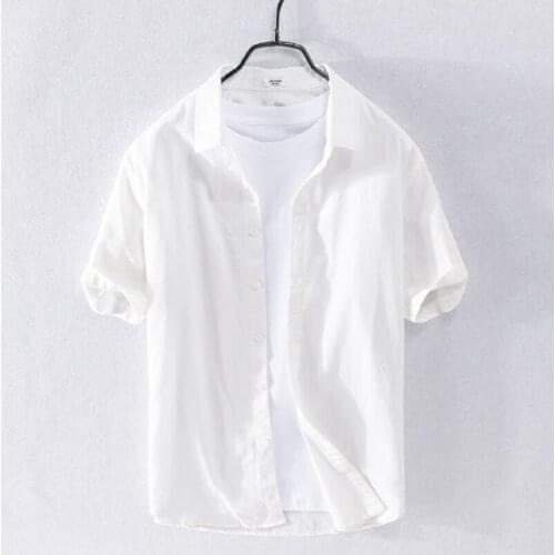 2021 New Italy style Suehaiwes brand short sleeve cotton shirts men casual fashion white shirt for men camisa chemise tops mens