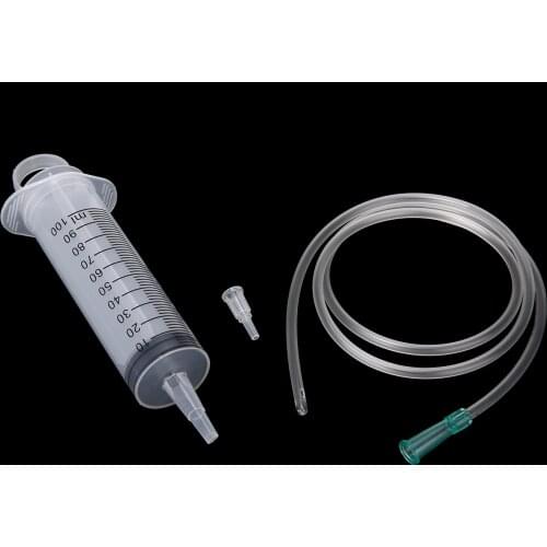 New 1 Set 100ml Plastic Syringe Syringe Disposable Syringe For Refilling Measuring & 1m Silicone Tube For Injectors Ink