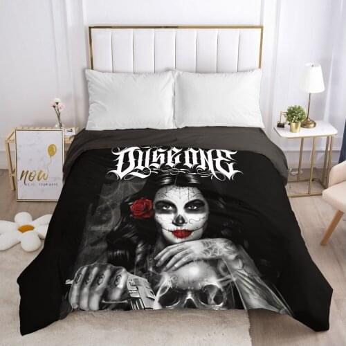 Skull Woman lady Duvet cover Quilt/Blanket/Comfortable Case 140x200 240x220 240x260 Queen King Single Bedding for Home white