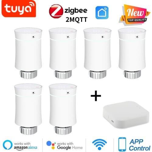 Tuya Wifi Controlled TRV Radiator Actuator Smart Thermostatic Radiator Valve Controller Voice Remote Control Alexa ZigBee3.0